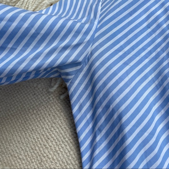 RALPH LAUREN Black Label light blue striped asymmetrical button up top 6 - Picture 4 of 10